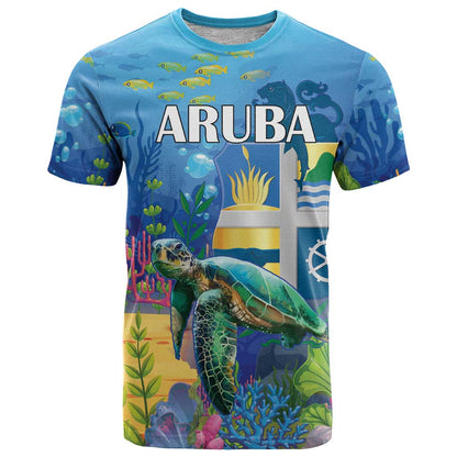 Aruba Sea Turtle T-Shirt Underwater Landscape Graphic Tee