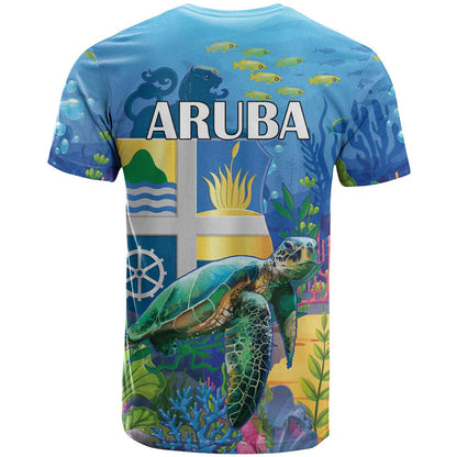 Aruba Sea Turtle T-Shirt Underwater Landscape Graphic Tee