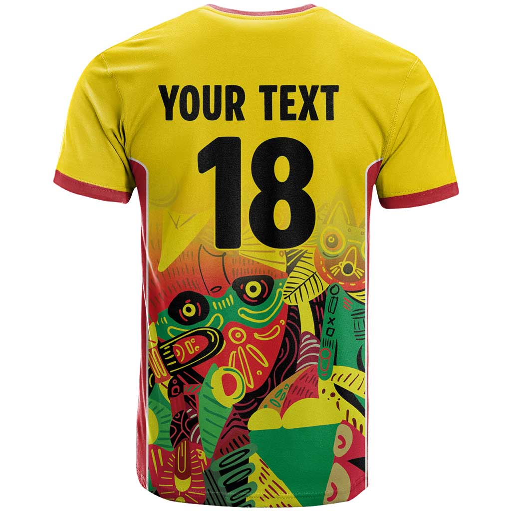 Custom Guyana Football T-Shirt Golden Jaguars Spirit - Yellow Graphic Tee