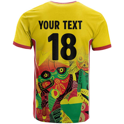 Custom Guyana Football T-Shirt Golden Jaguars Spirit - Yellow Graphic Tee