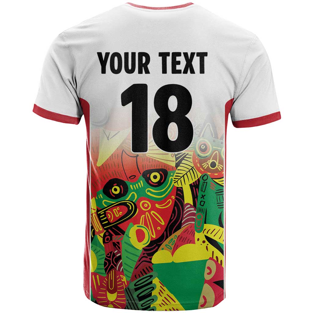 Custom Guyana Football T-Shirt Golden Jaguars Spirit - White Graphic Tee
