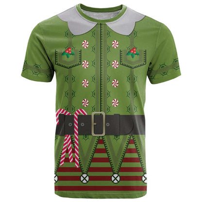 Christmas Costume Elf T-Shirt Classic Green Xmas Style Graphic Tee