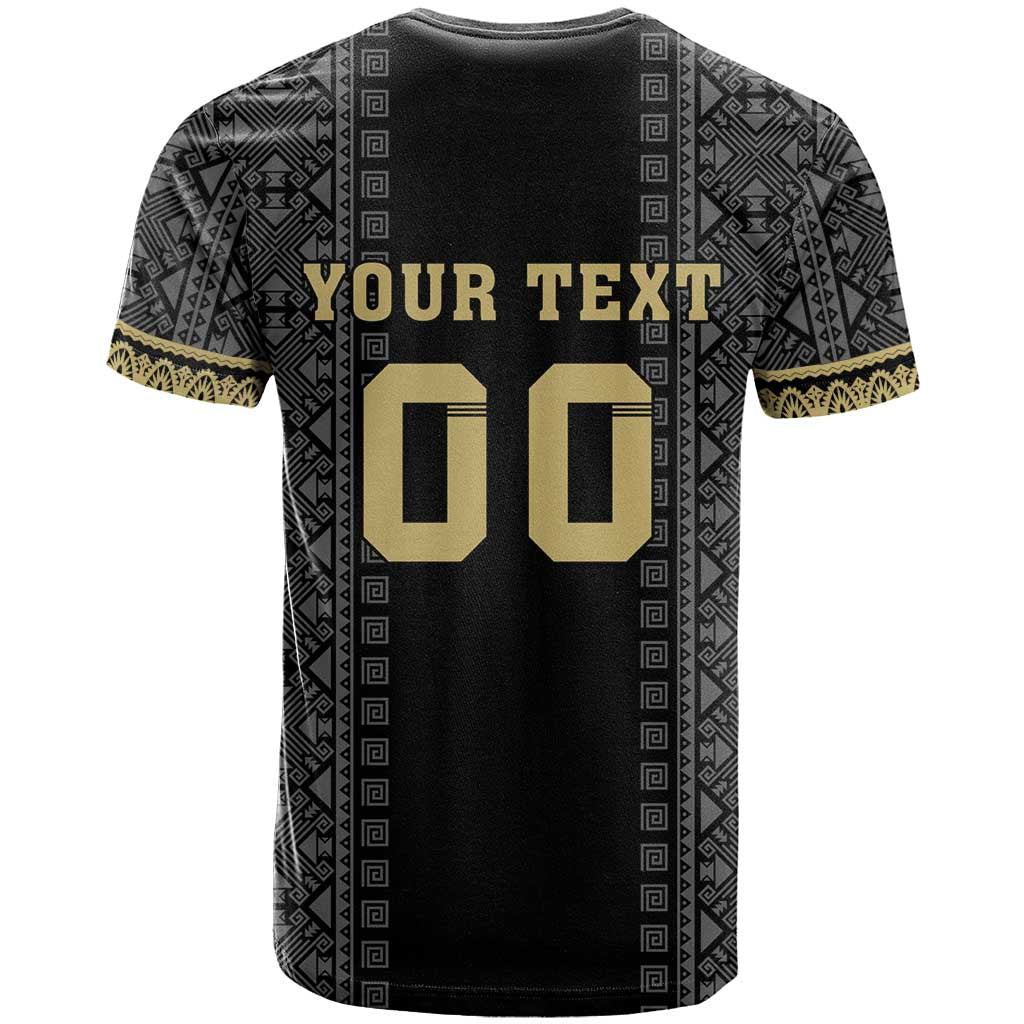 Custom Mexico Football T-Shirt El Tri Aztec Pattern Back Version Graphic Tee