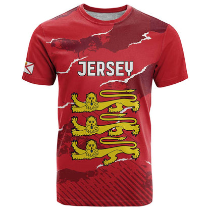 Custom Bailiwick of Jersey T-Shirt Sporty Style Graphic Tee