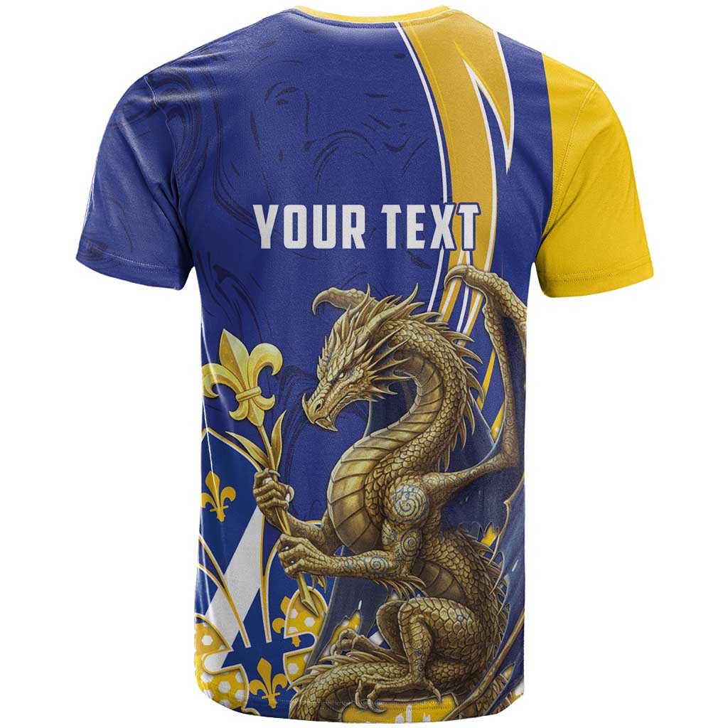 Bosnia and Herzegovina Independence Day Personalized T-Shirt Medieval Dragon Fleur-de-Lis Patriotic Graphic Tee