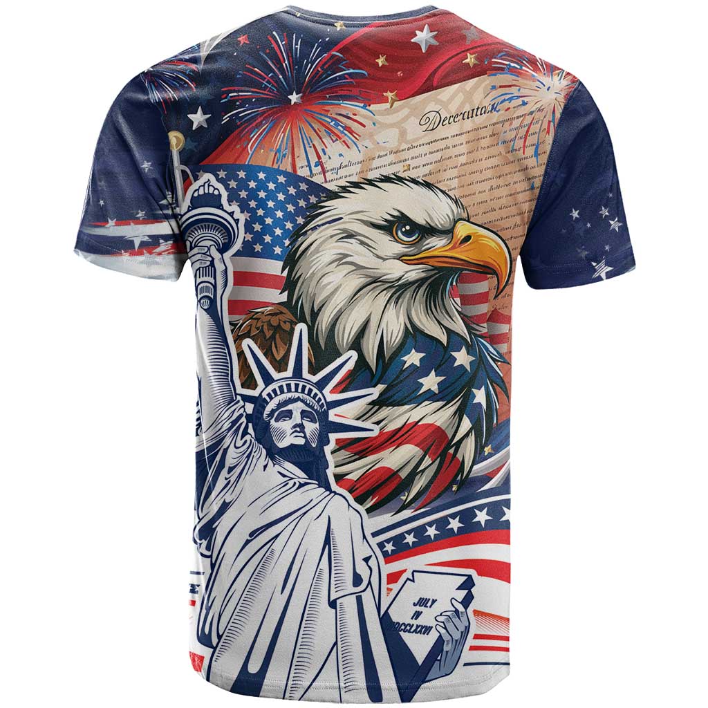 United States Fourth Of July T-Shirt Eagle Dead With American Flag Graphic Tee