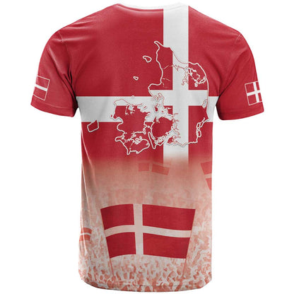 Danish National Flag Day T-Shirt Coat Of Arms With Map Graphic Tee