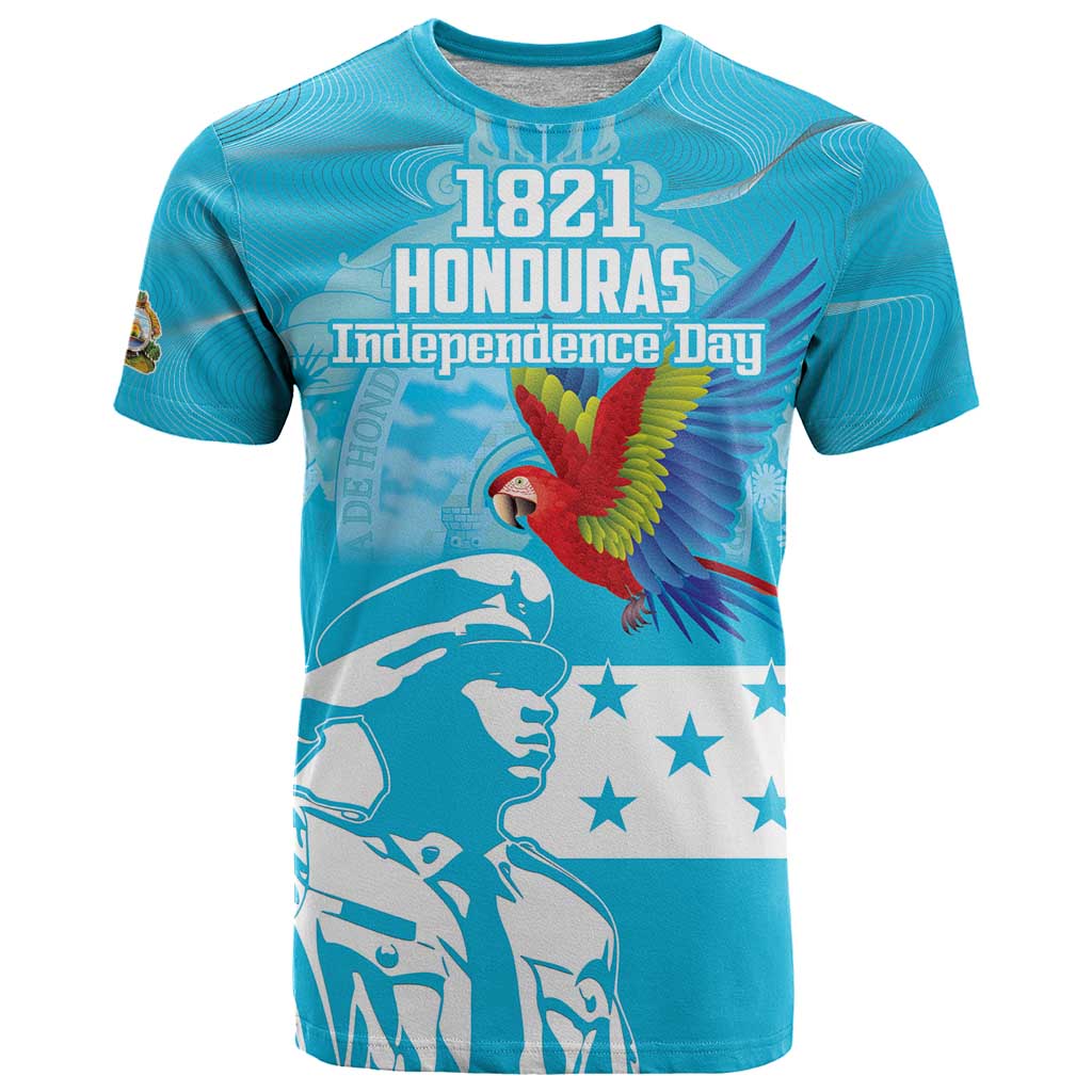 Personalized Honduras Scarlet Macaw T-Shirt Happy Independence Day 1821 Graphic Tee
