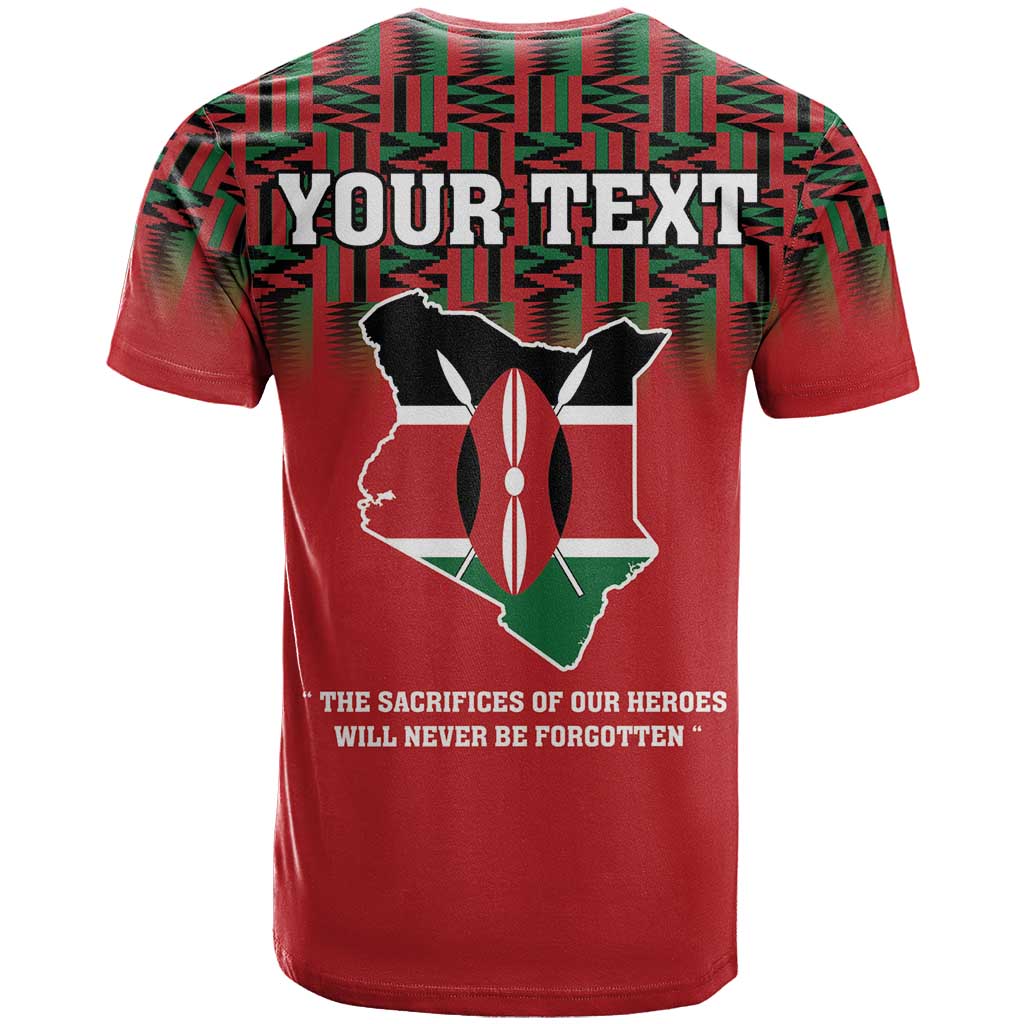 Personalized Kenya Mashujaa Day T-Shirt Mzee Jomo Kenyatta With Coat Of Arms Graphic Tee
