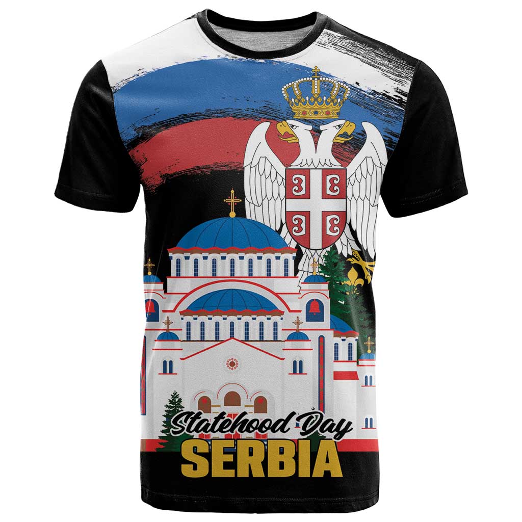 Serbia Statehood Day T-Shirt Saint Sava with Serbian Eagle Graphic Tee