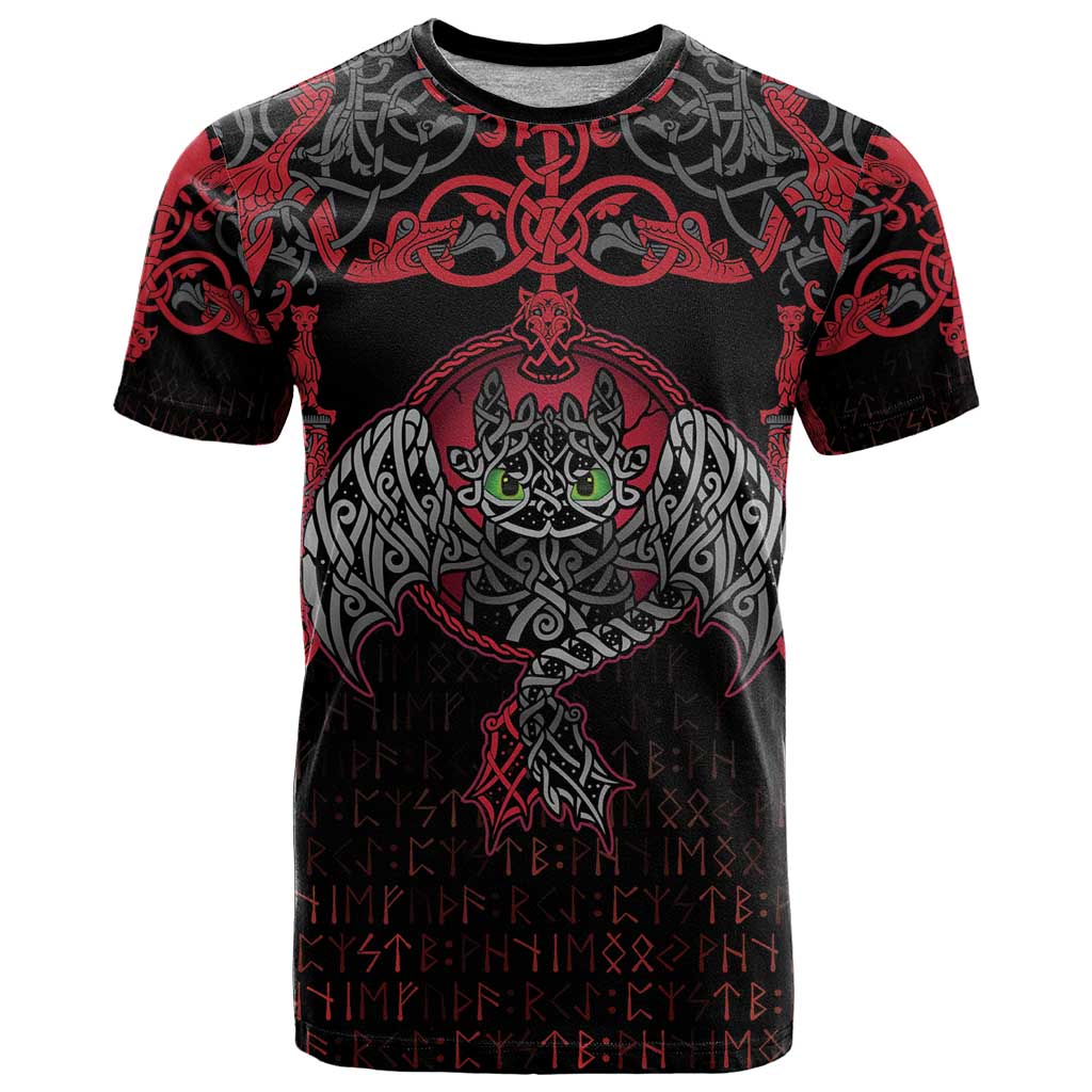 Black Dragon Vikings T-Shirt Graphic Tee
