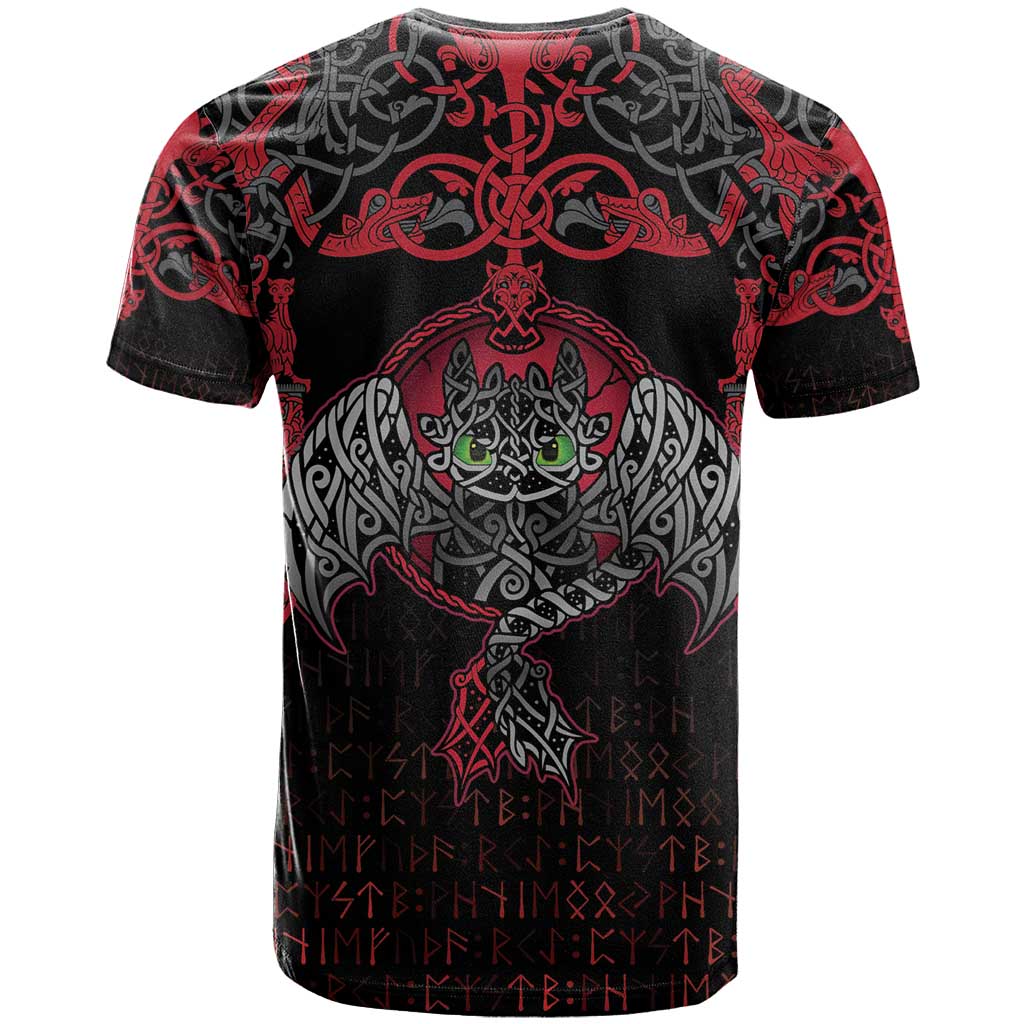 Black Dragon Vikings T-Shirt Graphic Tee