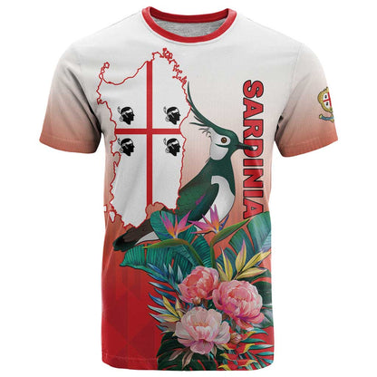 Personalized Italy Sardinia T-Shirt Lapwing With Map Graphic Tee