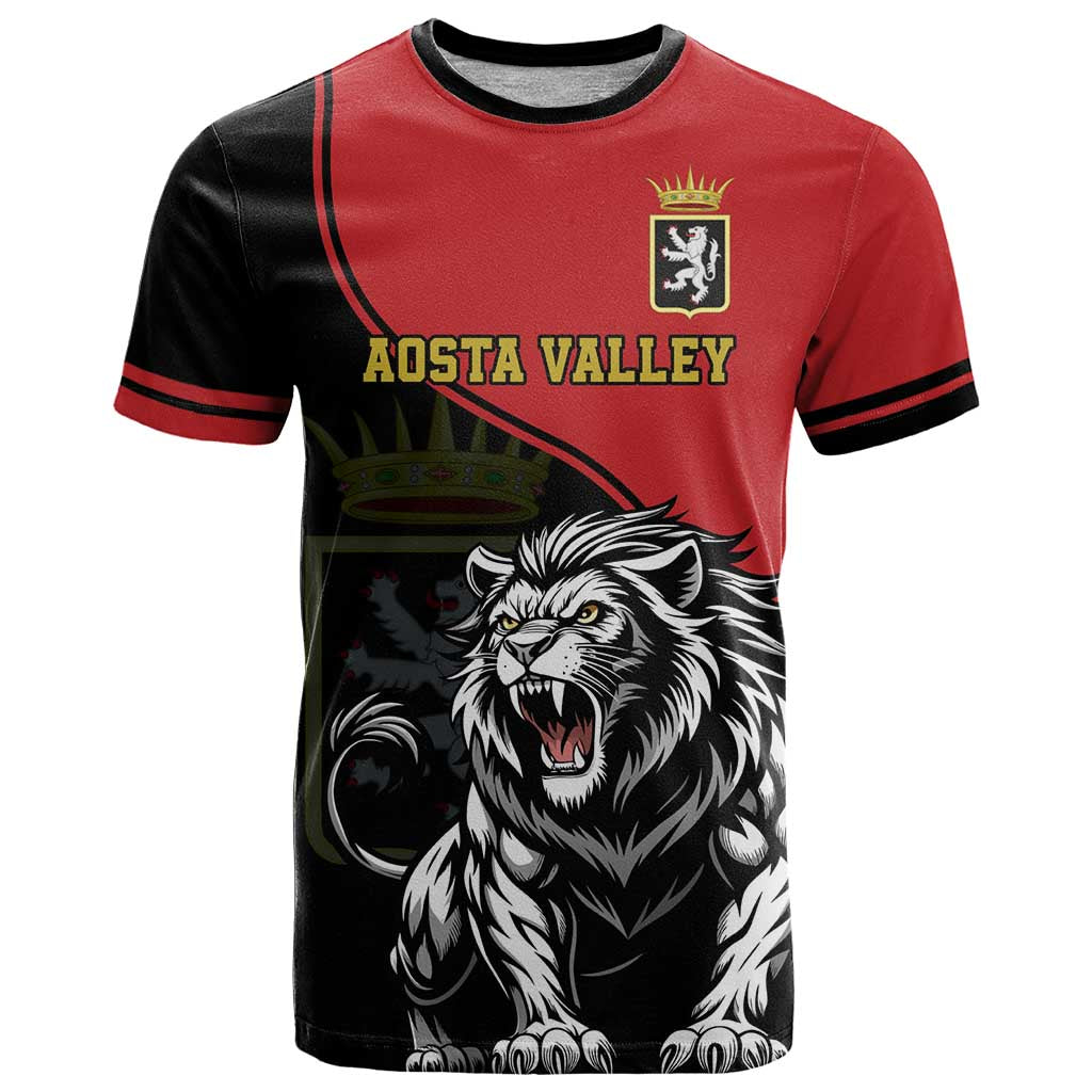 Custom Aosta Valley T-Shirt Lion Sporty Style Graphic Tee