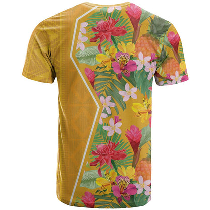 Africa Tropical Flowers T-Shirt Yellow Version Graphic Tee
