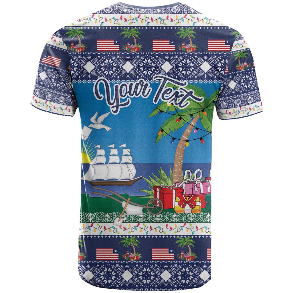 Personalized Liberia Christmas T-Shirt The Love of Liberty Brought Us Here Graphic Tee