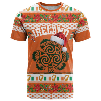 Personalized Ireland Christmas T-Shirt Irish Shamrock Celtic Nollaig Shona Dhuit Graphic Tee