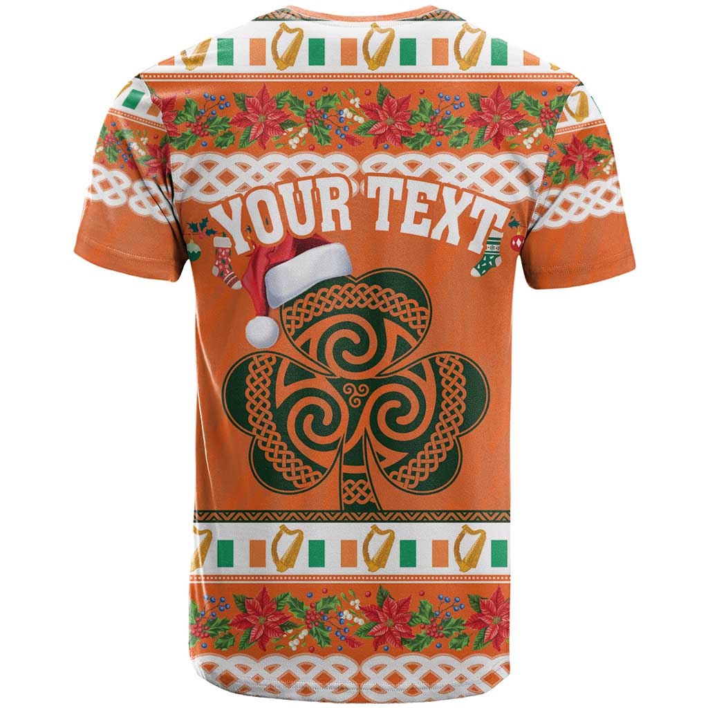 Personalized Ireland Christmas T-Shirt Irish Shamrock Celtic Nollaig Shona Dhuit Graphic Tee