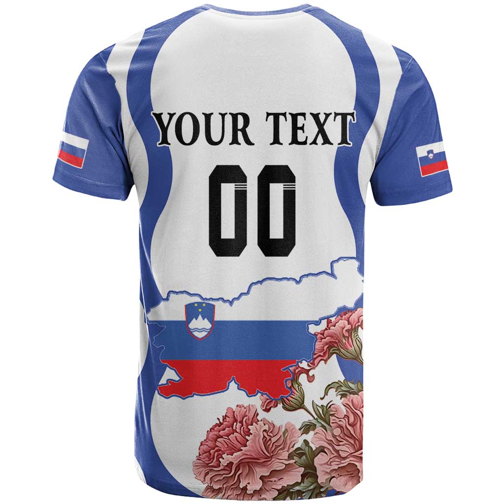 Custom Slovenia Independence Day T-Shirt The Olm With Carnation Flowers Graphic Tee