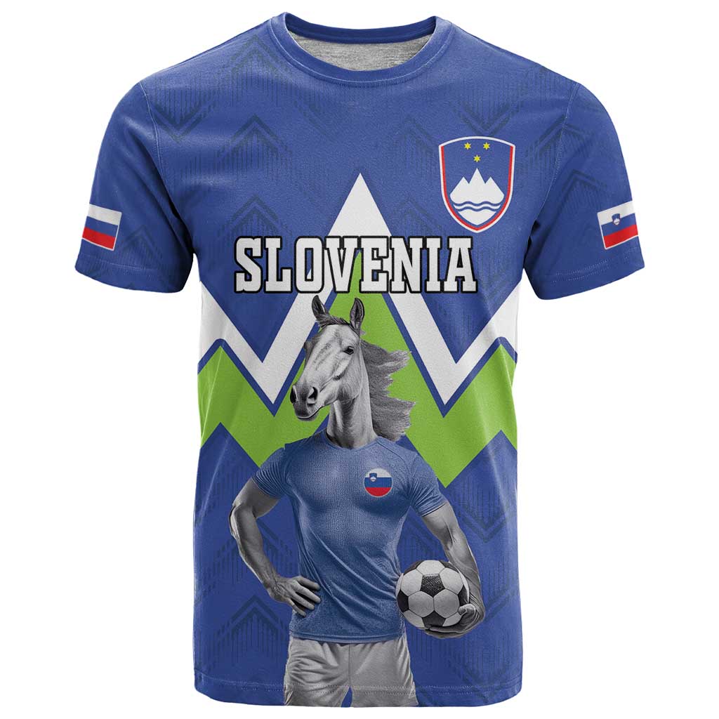 Custom Slovenia Football T-Shirt Lipizzaner Horse Sport Style Graphic Tee