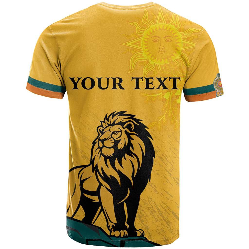 Personalized Sri Lanka Independence Day 1948 T-Shirt Lion With Traditional Sun Face Graphic Tee