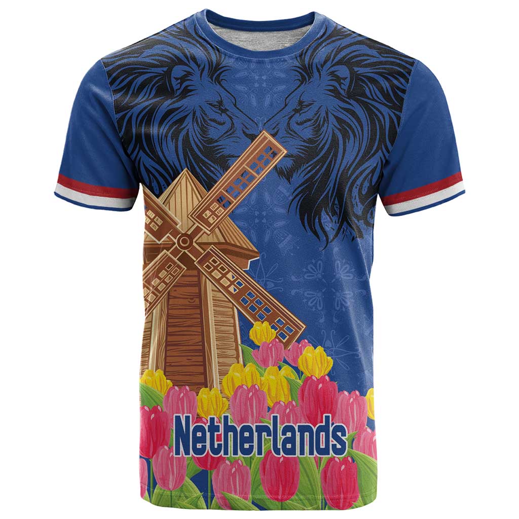 Netherlands Lion T-Shirt Tulip And Windmill Graphic Tee