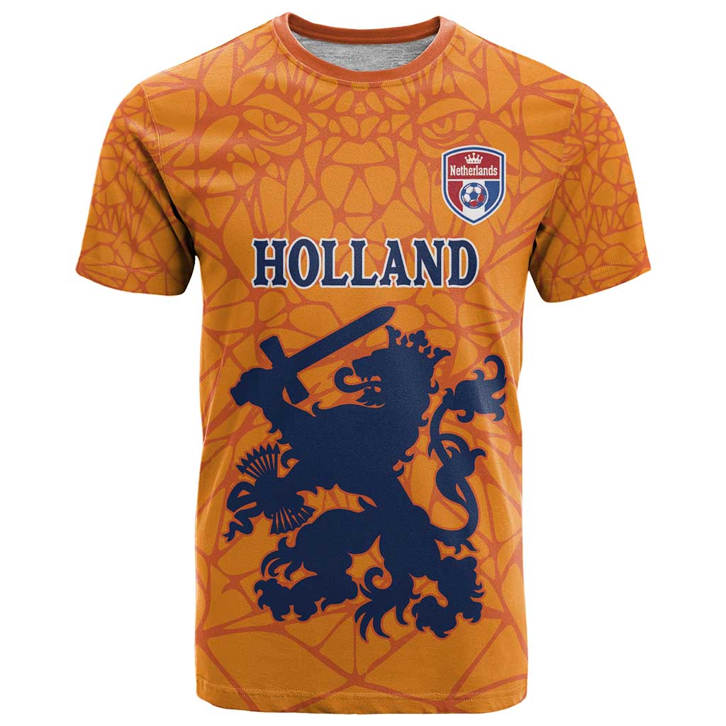 Custom Netherlands Football T-Shirt Holland Lion Graphic Tee