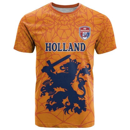 Custom Netherlands Football T-Shirt Holland Lion Graphic Tee