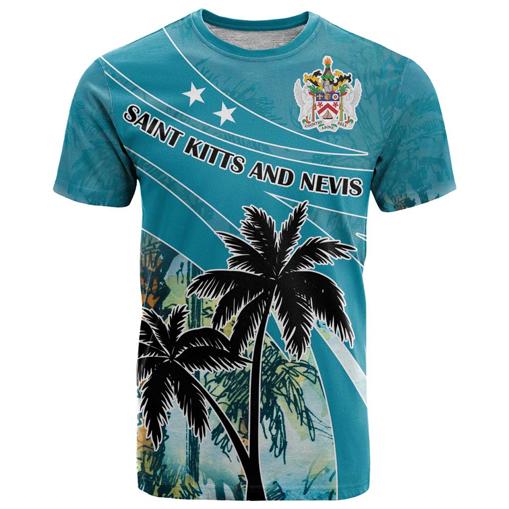 Personalized Saint Kitts and Nevis Coconut Palm Tree T-Shirt Graphic Tee