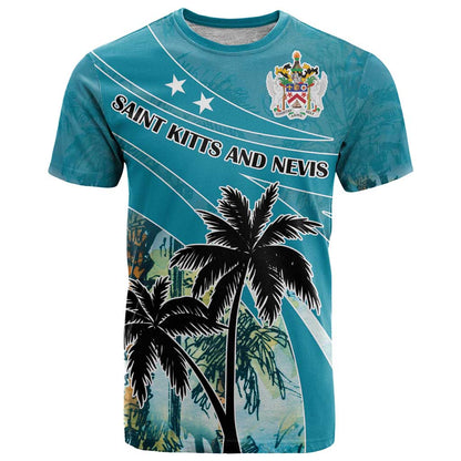 Personalized Saint Kitts and Nevis Coconut Palm Tree T-Shirt Graphic Tee