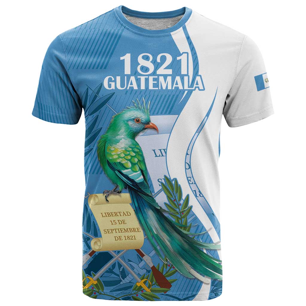 Personalized Guatemala Independence Day T-Shirt Since 1821 With Quetzal Bird Graphic Tee