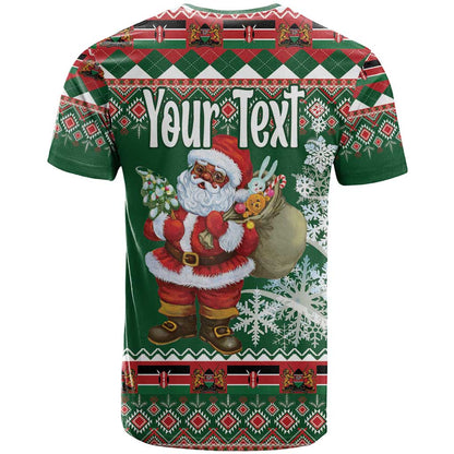 Personalized Kenya Christmas T-Shirt African Santa Claus - Heri ya Krismasi Graphic Tee
