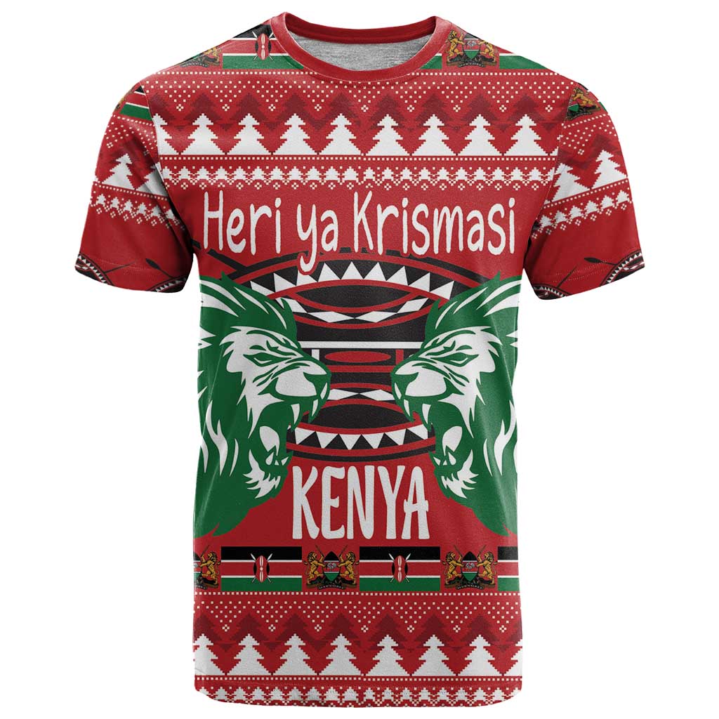 Kenya Christmas Lion T-Shirt Heri ya Krismasi - Wewe pia Graphic Tee