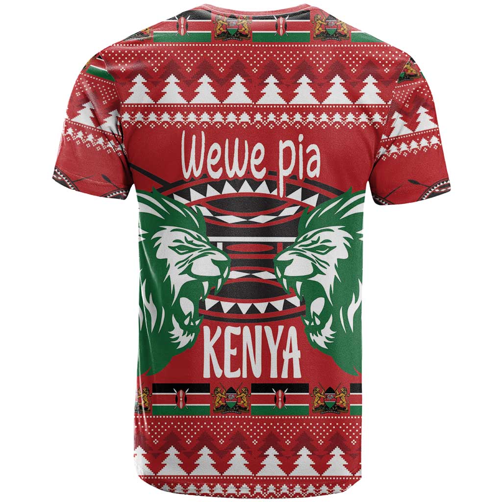Kenya Christmas Lion T-Shirt Heri ya Krismasi - Wewe pia Graphic Tee