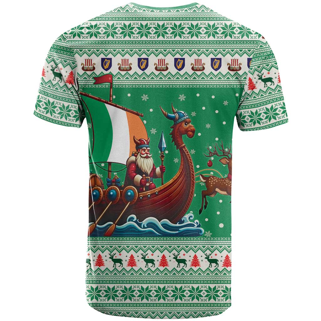 Ireland Viking Santa Christmas T-Shirt Funny Reindeer Norse Xmas Graphic Tee