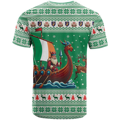 Ireland Viking Santa Christmas T-Shirt Funny Reindeer Norse Xmas Graphic Tee