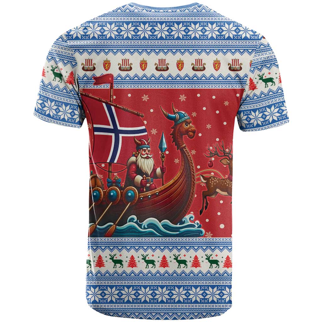 Norway Viking Santa Christmas T-Shirt Funny Reindeer Norse Xmas Graphic Tee