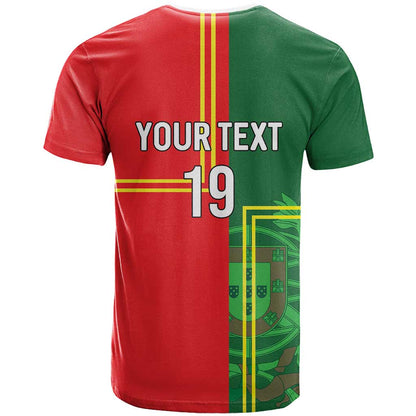 Custom Portugal Football T-Shirt Coat of Arms Line Art Style Graphic Tee