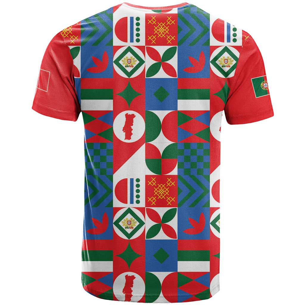 Portugal Football T-Shirt Patchwork National Flag Design Graphic Tee