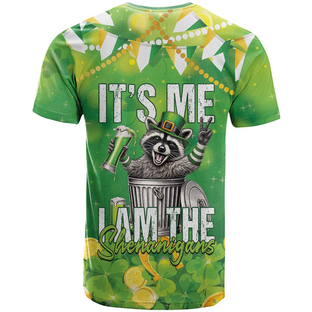 Funny Raccoon St Patrick’s Day T-Shirt It’s Me I Am the Shenanigans Graphic Tee