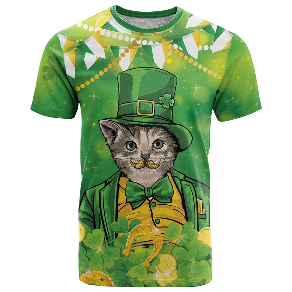 Funny Cat St Patrick’s Day T-Shirt Irish Leprechaun Lucky Cat Graphic Tee