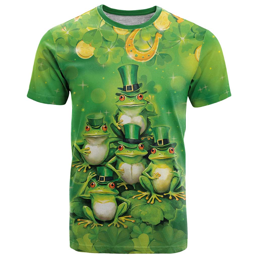 Funny Frog St Patrick’s Day T-Shirt Lucky Shamrock Frog Graphic Tee