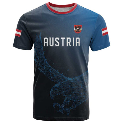 Custom World Football 2026 Austria T-Shirt Das Team Go Champions Blue Version Graphic Tee