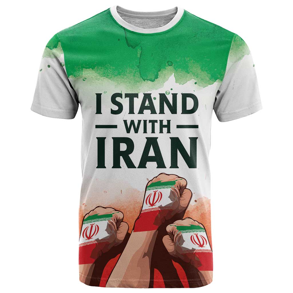 Personalized I Stand With Iran T-Shirt Freedom for Iranian People Protest Tee