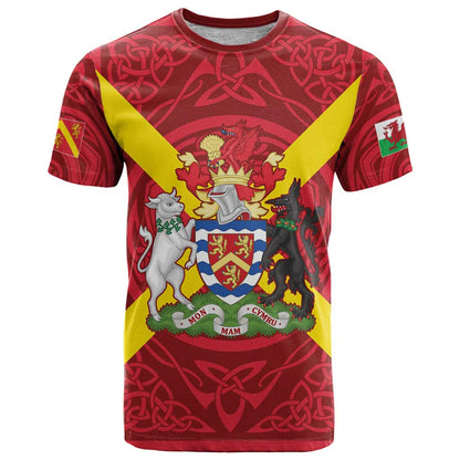 Personalized Anglesey Ynys Mon T-Shirt Map and Emblem Celtic Style Graphic Tee