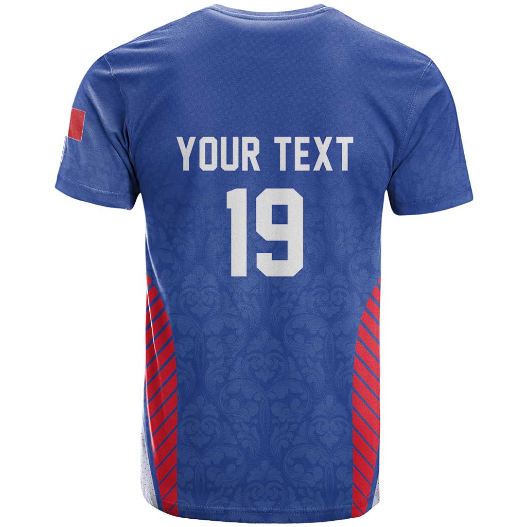 Custom France Rugby Tee with XV de France Gallic Rooster Mascot Graphic