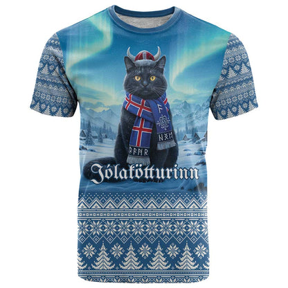 Iceland Christmas T-Shirt Icelandic Yule Cat Graphic Tee