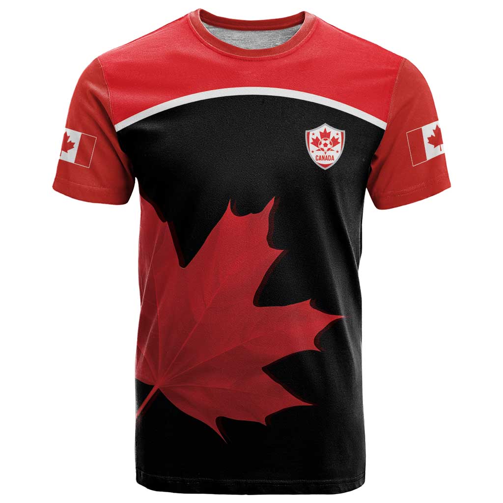 Personalized Canada Soccer T-Shirt Maple Leaf and Map Style Graphic Tee