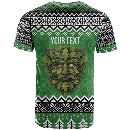 Personalized Anglesey Wales Christmas T-Shirt Green Man Celtic Knot Graphic Tee