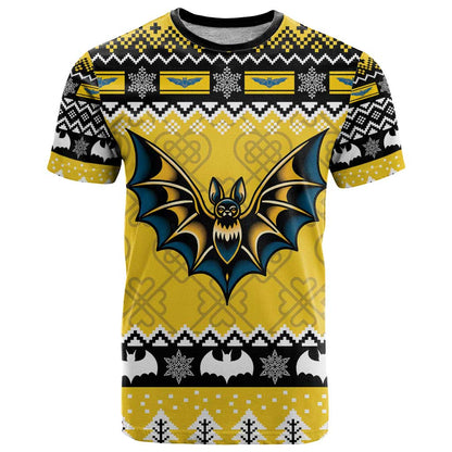Personalized Brecknockshire Wales Christmas T-Shirt Welsh Celtic Bat Design Graphic Tee